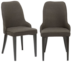 Btexpert Fabric Upholstery Dining Chairs, Set of 2, Steel, Dark Gray