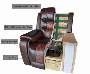 BTExpert Manual Recliner Chair , Headrest Upholstered Two Tone Dark Light Brown Top Grain Leather Reclining Chair