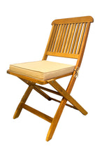 Load image into Gallery viewer, BTExpert 4 Patio Fully Assembled Outdoor Acacia Wood Solid Outdoor Wood Folding Chair, Teak Finish, Tan Cushions, Patio, Garden
