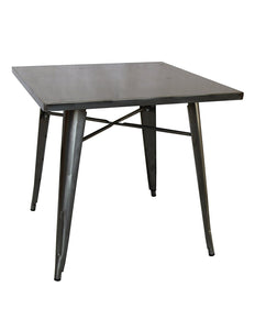 Industrial Antique Rustic Steel Metal 31.5" Sqaure Dining Table 31"H Restaurant
