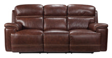 Load image into Gallery viewer, Genuine Top Grain Leather Sofa recliner, electric motion dual power reclining sofa w/ Power Headrest
