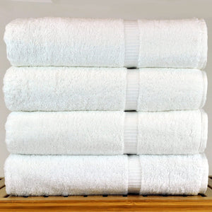 Hotel & Spa Bath  Luxury Towel 100% Genuine Turkish Cotton, 27" x 54" ,Set of 4,White